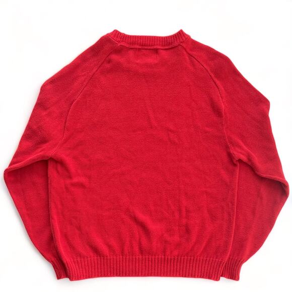 Vintage Knit Champion Crewneck Sweater Red USA Made Solid Unisex L 80s 90s - Picture 7 of 9